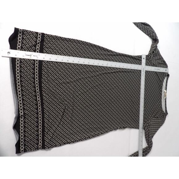 Michael Kors Dress Sz Small Shift Chain Link Pattern Black Gray Knee Length Arts - Picture 7 of 12